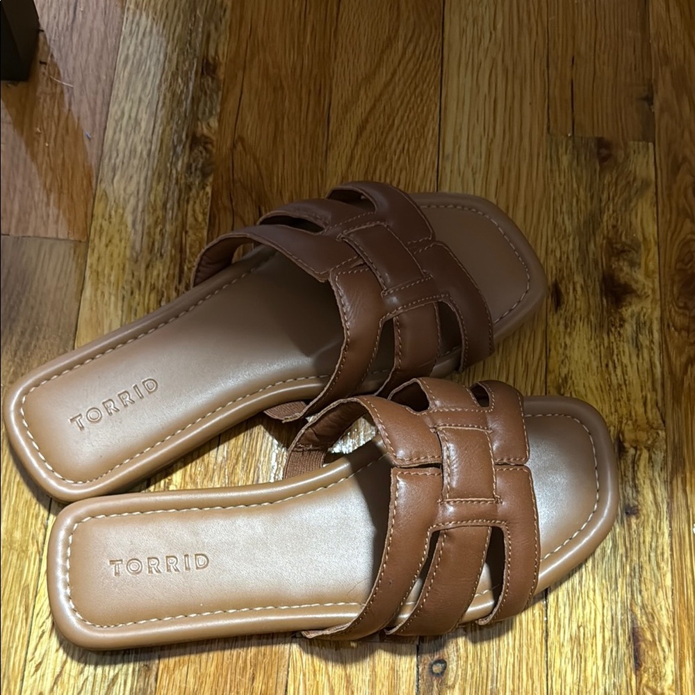 Torrid Brown Slide Sandals